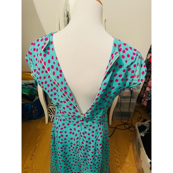 Lustre High School Lover teal polka dots dress Size 8 US Medium - Picture 6 of 8
